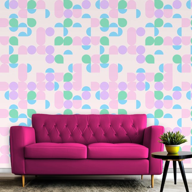 Moderne pastellfarbene Form & Muster für Zimmer Tapete (Modern Colorful Pastel Shape & Pattern for Room Wallpaper)