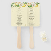 Moderne pastellfarbene, gelbe Zitronen und Leaf Fächer (Vorne und Hinten)