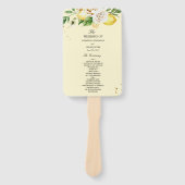 Moderne pastellfarbene, gelbe Zitronen und Leaf Fächer (Vorderseite)