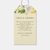 Moderne pastellfarbene, gelbe Zitronen und Leaf Geschenkanhänger (Vorderseite)