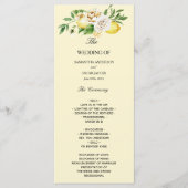 Moderne pastellfarbene, gelbe Zitronen und Leaf Menükarte (Vorderseite)