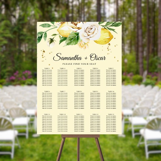 Moderne pastellfarbene, gelbe Zitronen und Leaf Poster