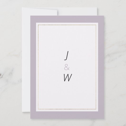 Moderne pastellfarbene Lavendel minimalistisches T Einladung (Rückseite)