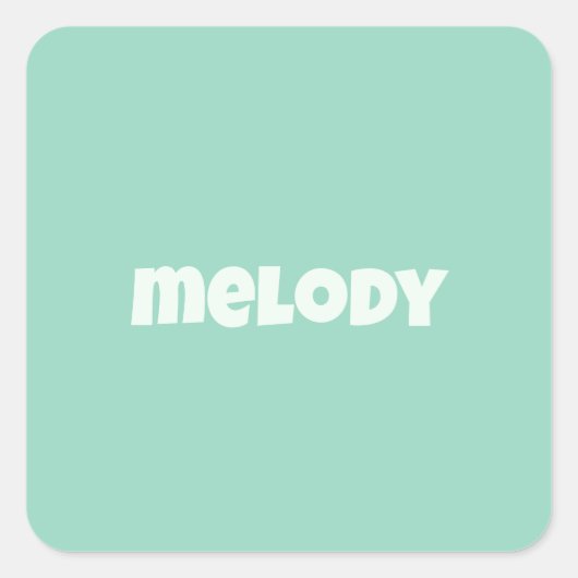 Moderne pastellfarbene Minzzimmer-Dekoration Quadratischer Aufkleber (Vorderseite)