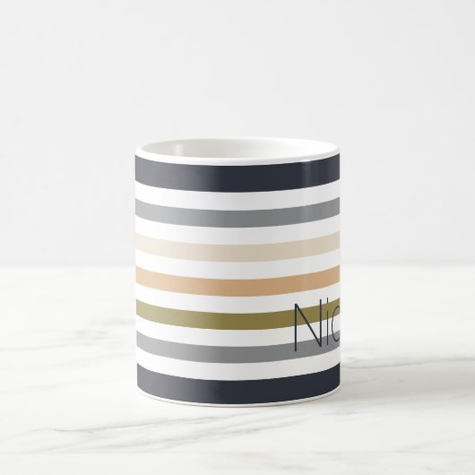 moderne pastellfarbene Monogramm Kaffeetasse (Mittel)