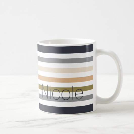 moderne pastellfarbene Monogramm Kaffeetasse (Rechts)