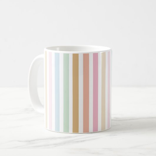 moderne pastellfarbene Monogramm Kaffeetasse (Vorderseite Links)