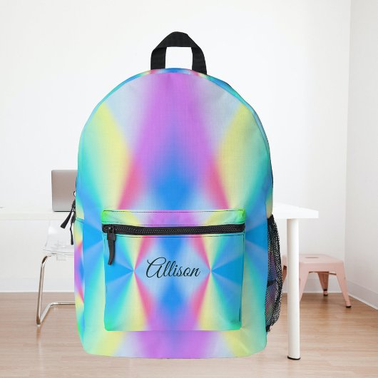 Moderne, pastellfarbene Regenbogenfarben Bedruckter Rucksack