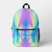 Moderne, pastellfarbene Regenbogenfarben Bedruckter Rucksack (Vorderseite)