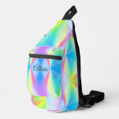 Moderne, pastellfarbene Regenbogenfarben Crossbody Bag (Rechte Ecke)