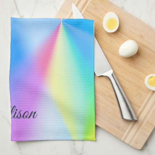 Moderne, pastellfarbene Regenbogenfarben Geschirrtuch (Viertel Falte)