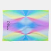 Moderne, pastellfarbene Regenbogenfarben Geschirrtuch (Horizontal)