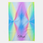 Moderne, pastellfarbene Regenbogenfarben Geschirrtuch (Vertikal)