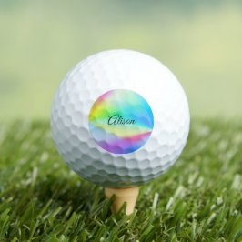 Moderne, pastellfarbene Regenbogenfarben, Golfball