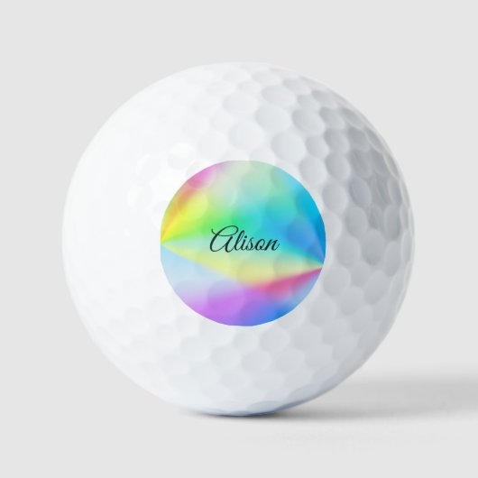 Moderne, pastellfarbene Regenbogenfarben, Golfball (Vorderseite)