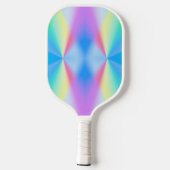 Moderne, pastellfarbene Regenbogenfarben Pickleball Schläger (Rückseite)