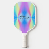 Moderne, pastellfarbene Regenbogenfarben Pickleball Schläger (Vorderseite)