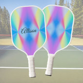 Moderne, pastellfarbene Regenbogenfarben Pickleball Schläger
