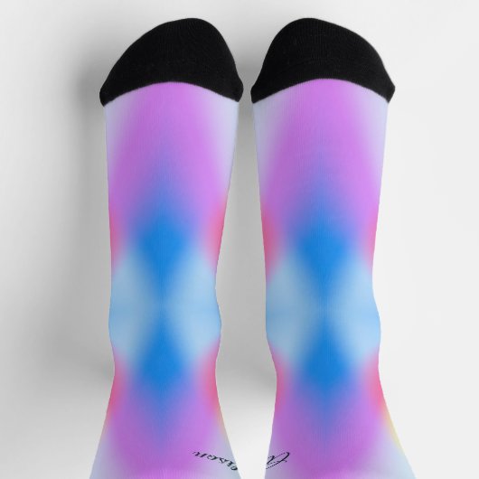 Moderne, pastellfarbene Regenbogenfarben Socken (Oben)