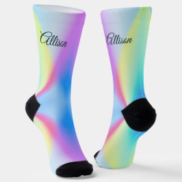 Moderne, pastellfarbene Regenbogenfarben Socken