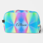 Moderne, pastellfarbene Regenbogenfarben Waschbeutel (Vorderseite)