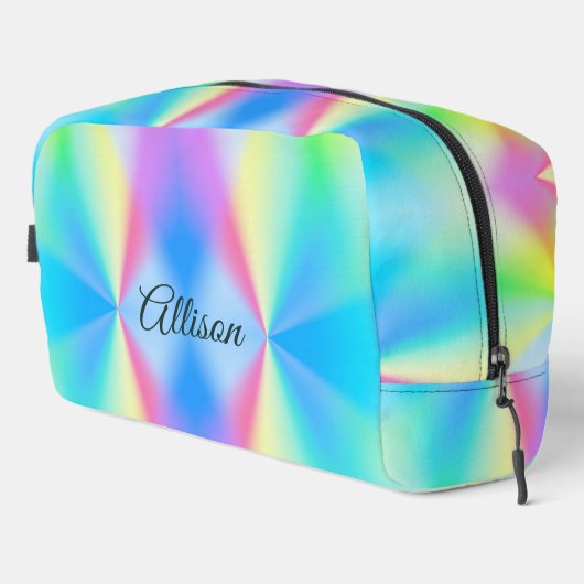 Moderne, pastellfarbene Regenbogenfarben Waschbeutel (Rechte Ecke)