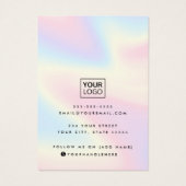 Moderne, pastellfarbene Regenbogenohrenkarte (Rückseite)