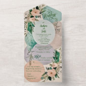 Moderne pastellfarbene, schicke Hochzeit All In One Einladung (Innen Boden)