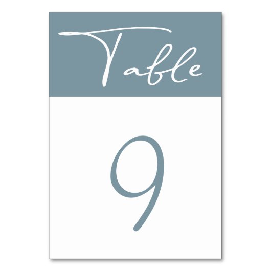 Moderne pastellfarbene Tischnummer (Rückseite)