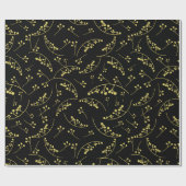 Moderne pastellgelbe Farbe auf schwarzen Beeren Geschenkpapier (Flach)