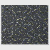 Moderne pastellgelbe Lila auf schwarzen Beeren Geschenkpapier (Flach)