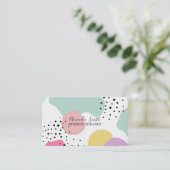 Moderne pastellgeometrische Formen Polka Punkte In Visitenkarte (Stehend Vorderseite)