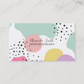 Moderne pastellgeometrische Formen Polka Punkte In Visitenkarte (Vorderseite)
