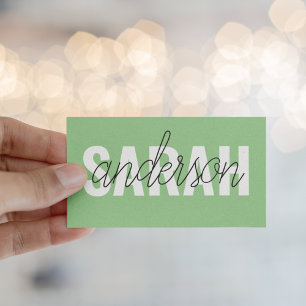Moderne Pastellgrüne Schönheit Personalisierter Ih Visitenkarte
