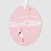 Moderne Pastellpink-Tennismatte Ornament (Vorderseite)