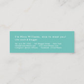 Moderne pastellrosa aquamarine Hello-Typografie Mini Visitenkarte (Rückseite)