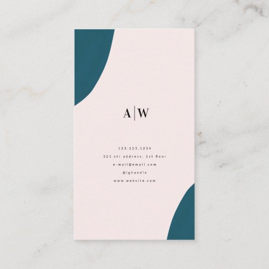 Moderne Pastellrosa-, aquamarine u. Visitenkarte (Rückseite)