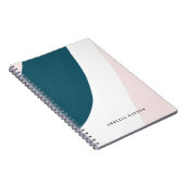 Moderne, pastellrosa, Aquamarine und weiße Pinsels Notizblock (Rechte Seite)