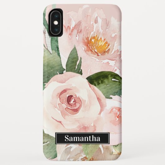 Moderne pastellrosa Aquarellfarben - Blume und Nam Case-Mate iPhone Hülle (Rückseite)
