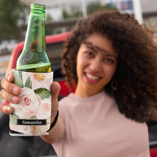 Moderne pastellrosa Aquarellfarben - Blume und Nam Dosenkühler