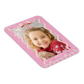 Moderne Pastellrosa-Band-Foto Magnet (Rechte Seite)
