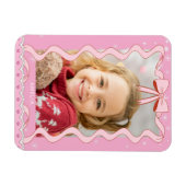 Moderne Pastellrosa-Band-Foto Magnet (Horizontal)