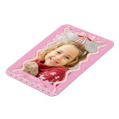 Moderne Pastellrosa-Band-Foto Magnet (Linke Seite)