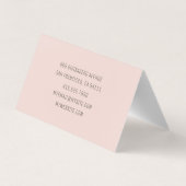 Moderne, pastellrosa Berufliche Visitenkarten (Rückseite)