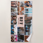 Moderne pastellrosa BESTE FREUNDIN beste Freunde F Strandtuch (Vorderseite)