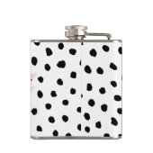 Moderne pastellrosa Girl Boss & Black Dots Flachmann (Rückseite)