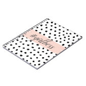 Moderne pastellrosa Girl Boss & Black Dots Notizblock (Linke Seite)