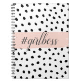 Moderne pastellrosa Girl Boss & Black Dots Notizblock (Vorderseite)