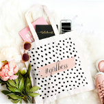 Moderne pastellrosa Girl Boss & Black Dots Tragetasche<br><div class="desc">Moderne pastellrosa Girl Boss & Black Dots</div>