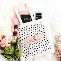 Moderne pastellrosa Girl Boss & Black Dots